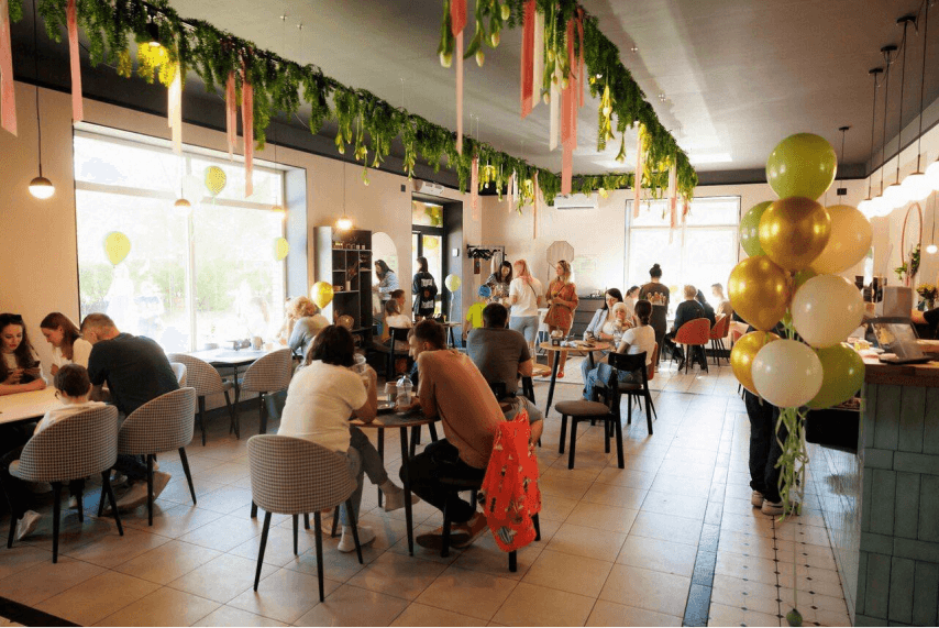 Интерьер кофейни «Вафля»