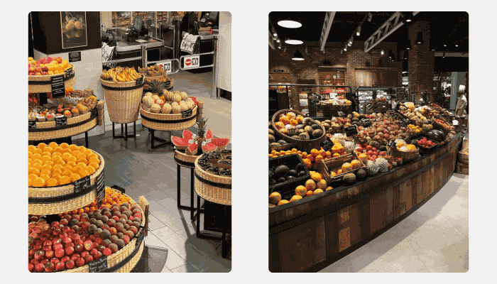 Примеры выкладки фруктово-овощной группы