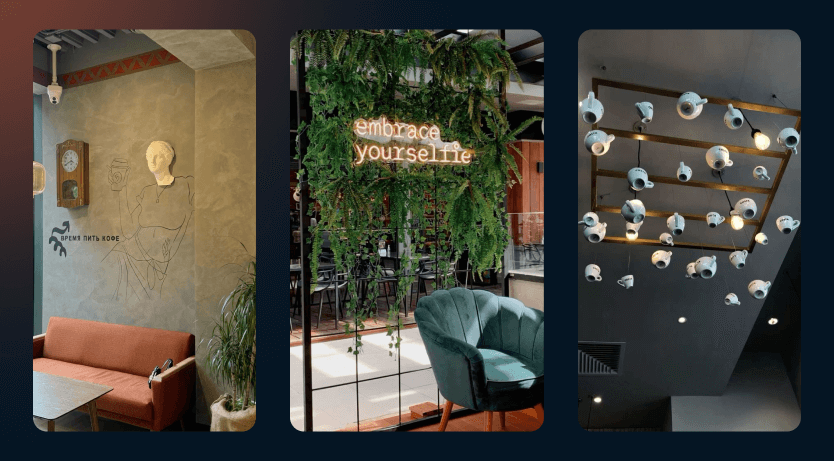 Примеры фотозон в кафе и ресторанах