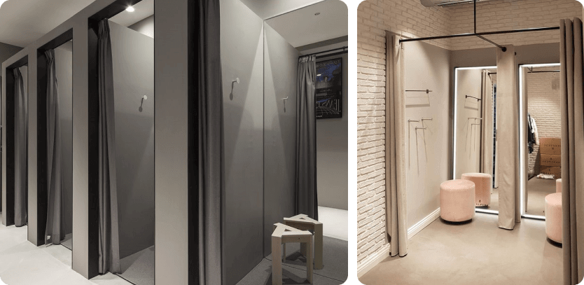 Две примерочные с разным освещением