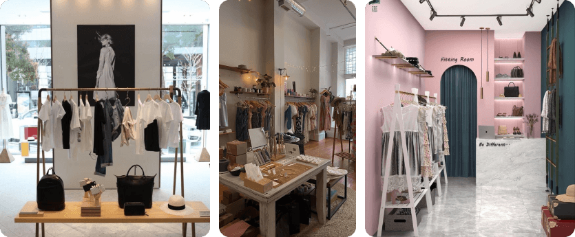 Три варианта оформления небольших магазинов одежды