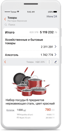 Sales by product groups and items