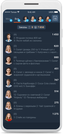 List of orders in one window